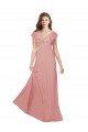 Open Back Chiffon V-Neck Long Flutter Sleeves Bridesmaid Dress / Evening Dress Southampton