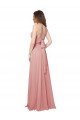 Open Back Bliss Pink Soft Chiffon Strapless Long Sleeveless Bridesmaid Dress Southampton