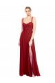 Red Soft Chiffon Sweetheart Long Sleeveless Bridesmaid Dress Southampton