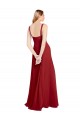 Red Soft Chiffon Sweetheart Long Sleeveless Bridesmaid Dress Southampton