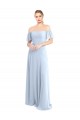 V-Back Soft Chiffon Off the Shoulder Long Flutter Sleeves Formal Dress / Bridesmaid Dress Southampton
