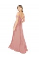 Bliss Pink Soft Chiffon Off the Shoulder Long Sleeveless Bridal Party Dress Southampton