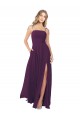 Keyhole Back Grape Soft Chiffon Spaghetti Straps Long Sleeveless Bridesmaid Dress Southampton