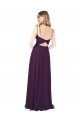 Keyhole Back Grape Soft Chiffon Spaghetti Straps Long Sleeveless Bridesmaid Dress Southampton