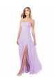Lilac Chiffon Sweetheart Long Floor Length Sleeveless Bridesmaid Dress Southampton