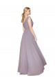 V-Back Dusty Rose Soft Chiffon V-Neck Long Sleeveless Formal Evening Gown / Prom Dress / Bridesmaid Dress Southampton