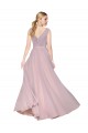 V-Back Primrose Soft Chiffon V-Neck Long Sleeveless Formal Evening Gown / Prom Dress / Bridesmaid Dress Southampton