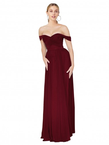 Mermaid Soft Chiffon Off the Shoulder Long Sleeveless Formal Dress / Bridesmaid Dress Southampton