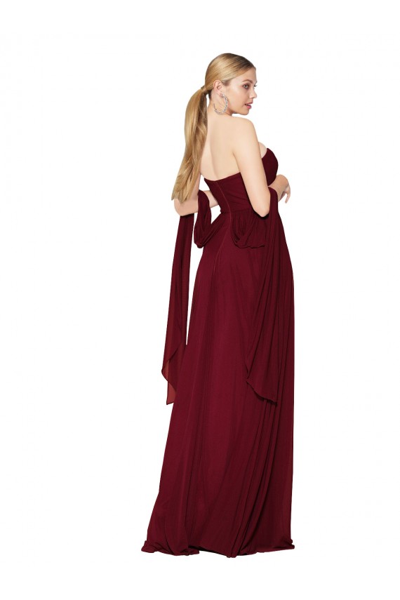 A-Line Soft Chiffon Sweetheart Long Sleeveless Formal Evening Gown / Prom Dress / Bridesmaid Dress Southampton