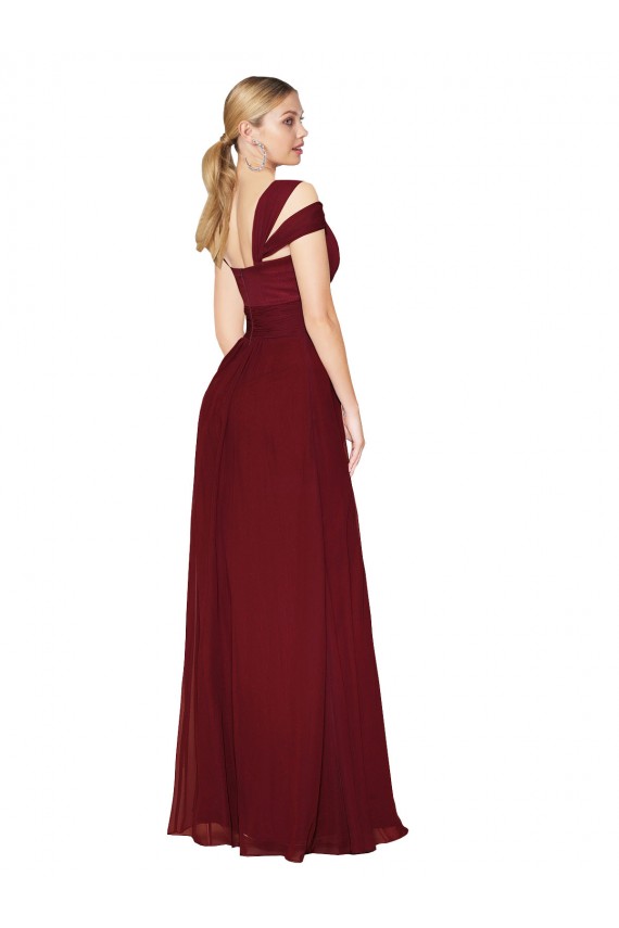 Burgundy Soft Chiffon Sweetheart Long Sleeveless Formal Evening Gown / Prom Dress / Bridesmaid Dress Southampton