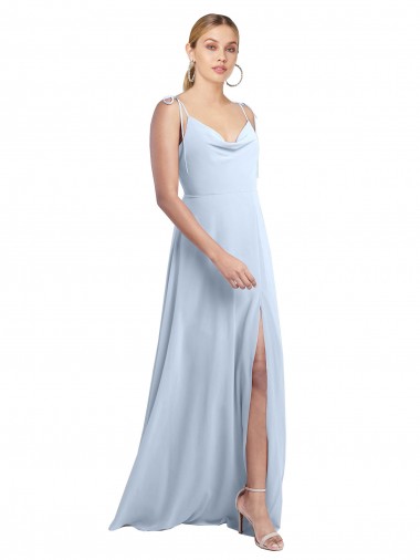 V-Back Chiffon Spaghetti Straps Long Sleeveless Bridesmaid Dress / Evening Gowns Southampton