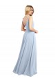 V-Back Chiffon Spaghetti Straps Long Sleeveless Bridesmaid Dress / Evening Gowns Southampton