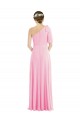 Barely Pink Soft Chiffon One Shoulder Long Sleeveless Semi Formal Evening Dress / Bridesmaid Dress Southampton
