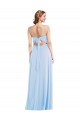 Light Sky Blue Soft Chiffon Spaghetti Straps Long Sleeveless Formal Evening Gown / Bridesmaid Dress Southampton