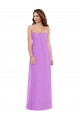 Low Back Violet Soft Chiffon Sweetheart Long Sleeveless Semi Formal Evening Dress / Bridesmaid Dress Southampton