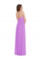 Low Back Violet Soft Chiffon Sweetheart Long Sleeveless Semi Formal Evening Dress / Bridesmaid Dress Southampton