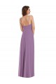 Low Back Soft Chiffon Spaghetti Straps Long Sleeveless Bridesmaid Dress / Formal Dress Southampton