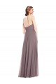Low Back Soft Chiffon Halter Neck Long Sleeveless Formal Evening Gown / Bridesmaid Dress Southampton
