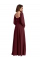 Chiffon Square Neck Long Long Sleeves Bridesmaid Dress / Evening Dress Southampton