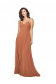 Keyhole Back Rosewood Soft Chiffon V-Neck Long Sleeveless Bridesmaid Dress Southampton