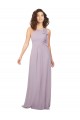 Keyhole Back Pink Glow Chiffon Halter Neck Long Sleeveless Bridesmaid Dress / Evening Dress Southampton
