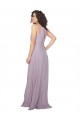 Keyhole Back Pink Glow Chiffon Halter Neck Long Sleeveless Bridesmaid Dress / Evening Dress Southampton