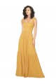 Saffron Soft Chiffon Square Neck Long Sleeveless Bridesmaid Dress Southampton