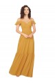 Keyhole Back Soft Chiffon V-Neck Long Cold Shoulder Bridesmaid Dress Southampton