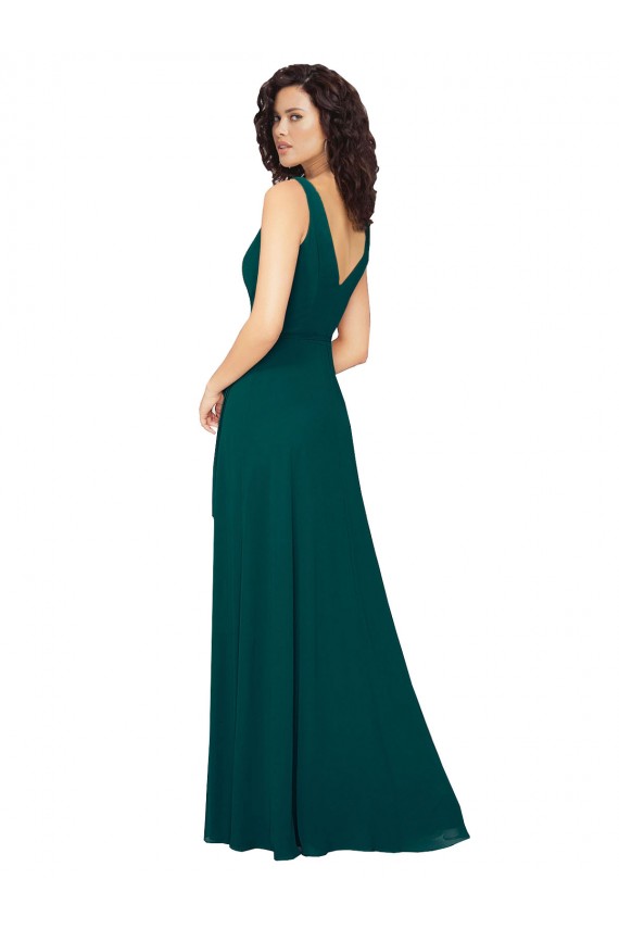 V-Back Chiffon V-Neck Long Sleeveless Evening Gowns / Bridesmaid Dresses Southampton