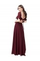 Keyhole Back Soft Chiffon Sweetheart Long Short Flutter Sleeves Formal Dress / Bridesmaid Dress Southampton