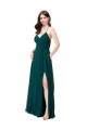 Open Back Chiffon V-Neck Long Sleeveless Wedding Party Dress Southampton