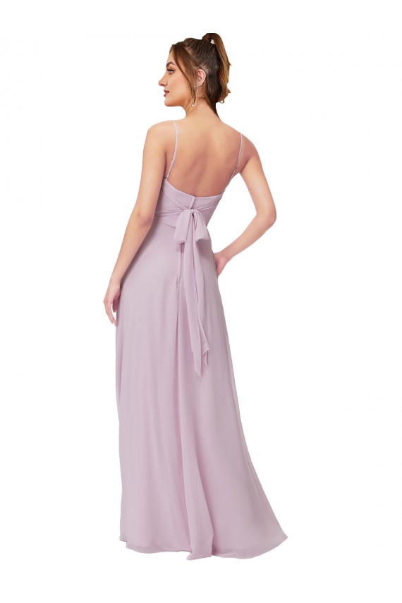 Pink Glow Soft Chiffon Sweetheart Long Sleeveless Bridesmaid Dress Southampton