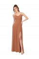 Low Back Soft Chiffon Cowl Neck Long Sleeveless Bridesmaid Dress Southampton