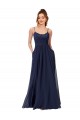 Low Back Soft Chiffon & Lace Scoop Neck Long Sleeveless Bridesmaid Dress Southampton
