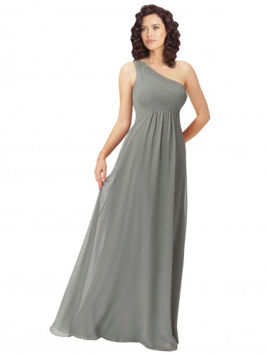 Wisteria Soft Chiffon One Shoulder Long Sleeveless Bridesmaid Dress Southampton