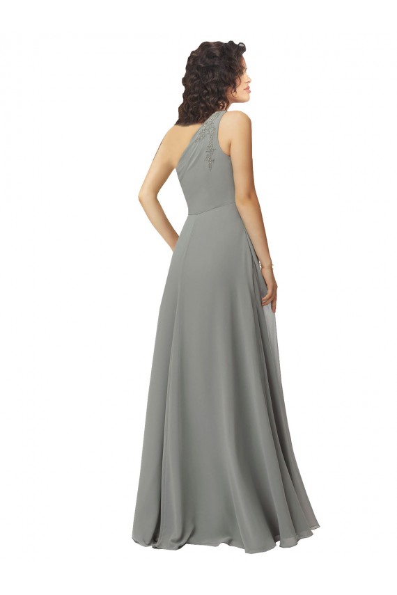 Wisteria Soft Chiffon One Shoulder Long Sleeveless Bridesmaid Dress Southampton