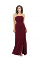 Burgundy Soft Chiffon Strapless Long Sleeveless Bridesmaid Dress Southampton