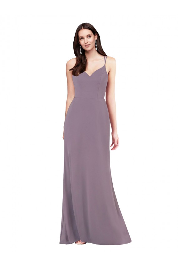 Open Back Soft Chiffon Sweetheart Long Sleeveless Formal Evening Gown / Bridesmaid Dress Southampton