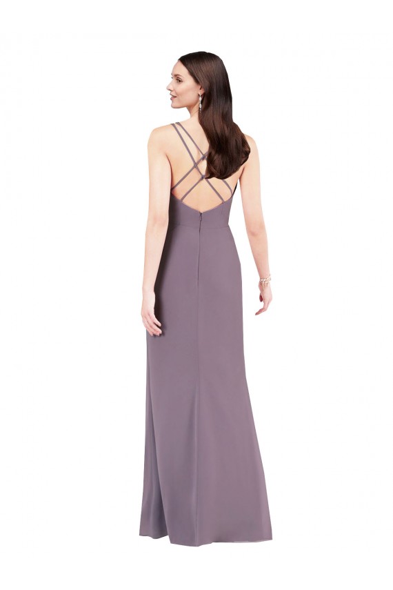 Open Back Soft Chiffon Sweetheart Long Sleeveless Formal Evening Gown / Bridesmaid Dress Southampton