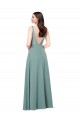 V-Back Soft Chiffon V-Neck Long Sleeveless Formal Evening Gown / Bridesmaid Dress Southampton
