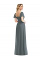 Soft Chiffon Square Neck Long Puff Sleeves Semi Formal Evening Dress / Bridesmaid Dress Southampton