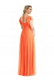Open Back Soft Chiffon Square Neck Long Flutter Sleeves Semi Formal Evening Dress / Bridesmaid Dress Southampton