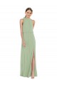 Soft Chiffon High Neck Long Sleeveless Semi Formal Evening Dress / Bridesmaid Dress Southampton