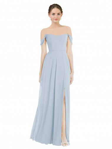 Soft Chiffon Off the Shoulder Long Flounce Sleeves Semi Formal Evening Dress / Bridesmaid Dress Southampton