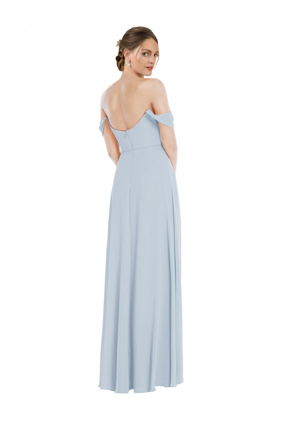 Soft Chiffon Off the Shoulder Long Flounce Sleeves Semi Formal Evening Dress / Bridesmaid Dress Southampton