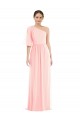 Soft Chiffon One Shoulder Long Bell Sleeves Semi Formal Evening Dress / Bridesmaid Dress Southampton