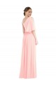 Soft Chiffon One Shoulder Long Bell Sleeves Semi Formal Evening Dress / Bridesmaid Dress Southampton