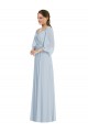 Soft Chiffon Off the Shoulder Long Puff Sleeves Formal Evening Gown / Bridesmaid Dress Southampton