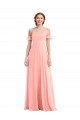 Soft Chiffon Off the Shoulder Long Flutter Sleeves Semi Formal Evening Dress / Bridesmaid Dress Southampton