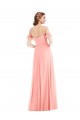 Soft Chiffon Off the Shoulder Long Flutter Sleeves Semi Formal Evening Dress / Bridesmaid Dress Southampton
